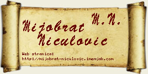 Mijobrat Niculović vizit kartica